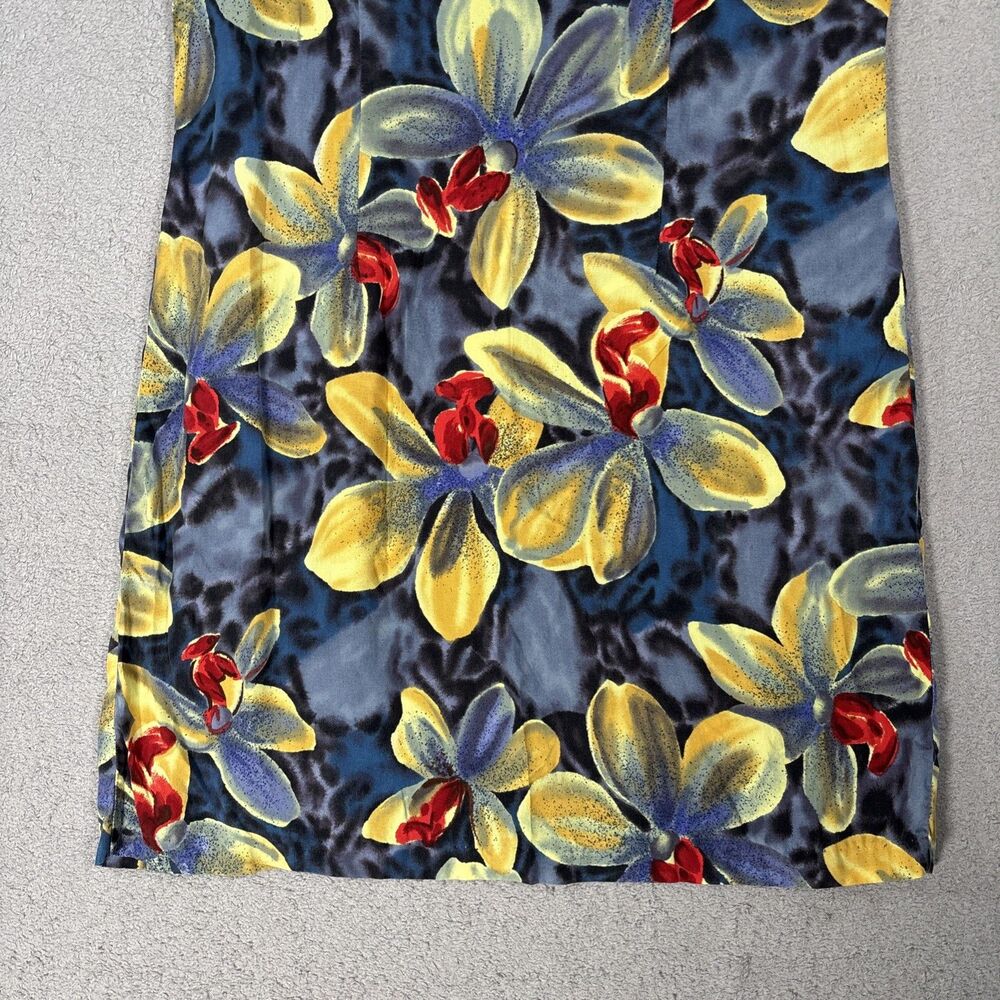 Vintage Paradise Found Hawaiian Mini Dress Women Size L Rayon Floral Aloha Retro - Picture 4 of 13